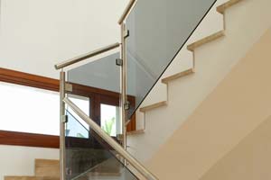 Stainless steel and glass balustrade