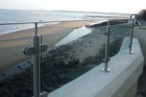Stainless steel and glass balustrade